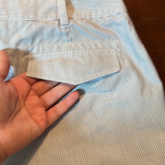 Julie Mitchell Striped Cargo Capris Chambray White Women’s Size 8 - Picture 12 of 13